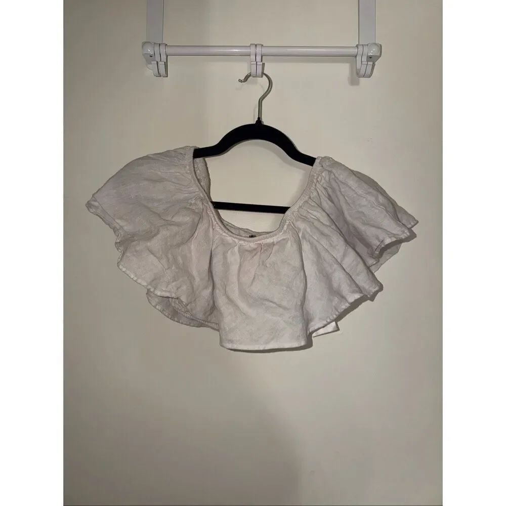 Size XS white reformation cropped top